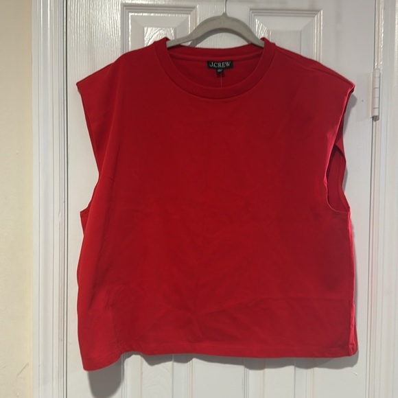 J. Crew Red NWT Structured muscle T-shirt in mariner cotton XXL - Picture 1 of 5
